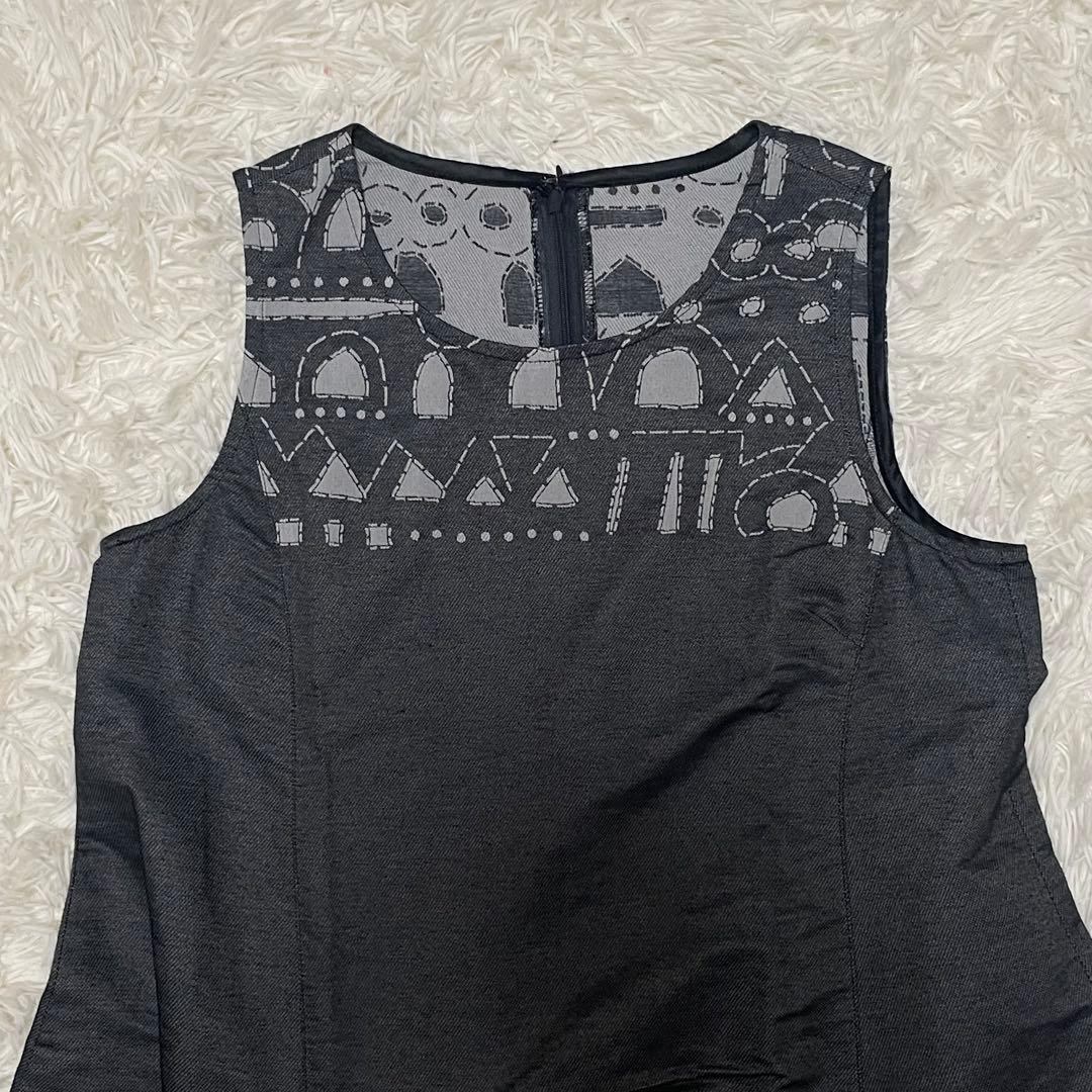 極美品☆センソユニコ t.b 変形 ノースリーブ ワンピース サイズ38 グレー