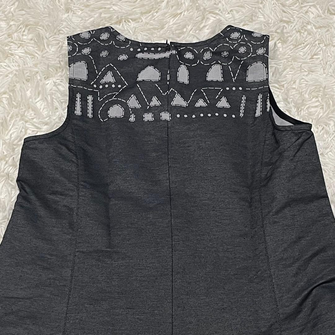 極美品☆センソユニコ t.b 変形 ノースリーブ ワンピース サイズ38 グレー