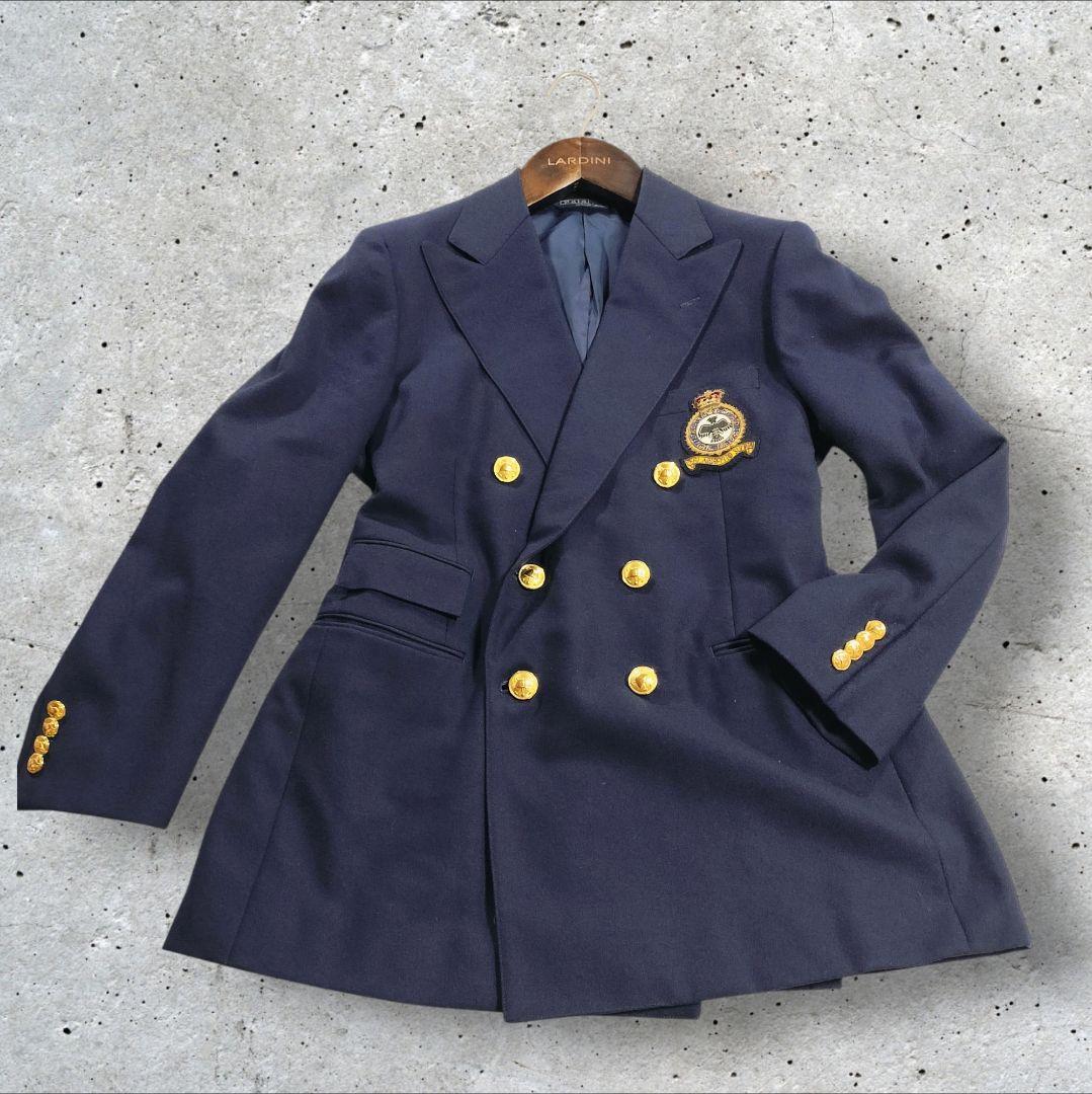 ポロラルフローレン 金ボタン 紺ブレ ダブル 紋章