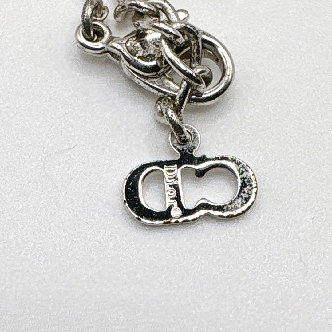 クリスチャンディオール　ハートロゴチャームネックレス シルバー ヴィンテージ