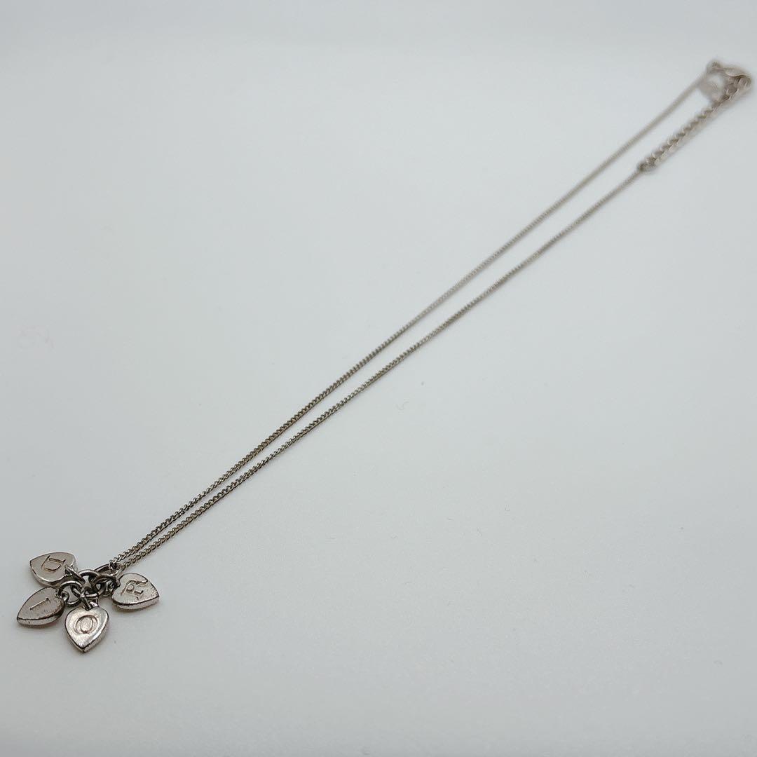 クリスチャンディオール　ハートロゴチャームネックレス シルバー ヴィンテージ
