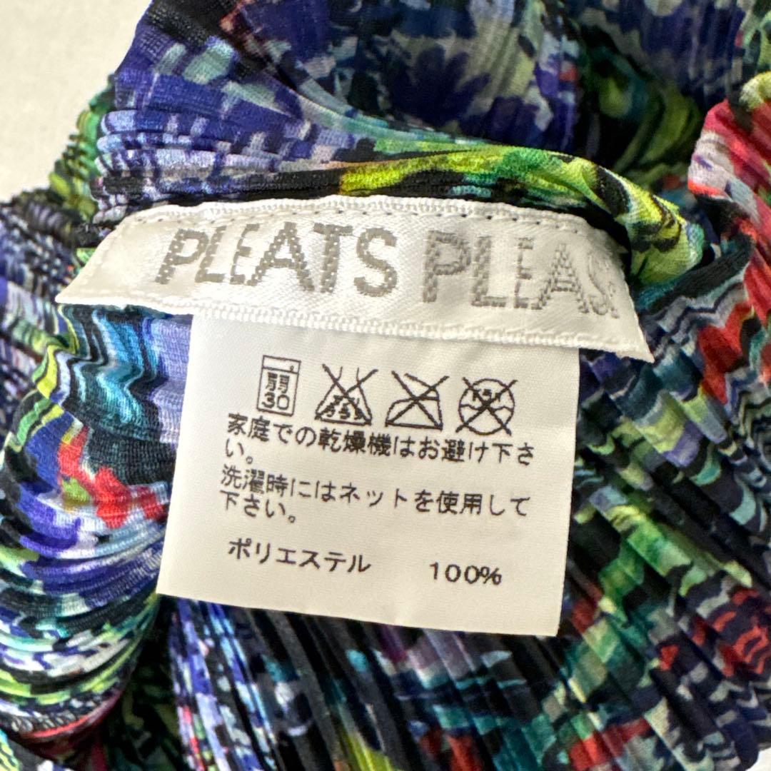 極美品✨PLEATS PLEASE 花柄　ワンピース　フレア　プリーツ　XL
