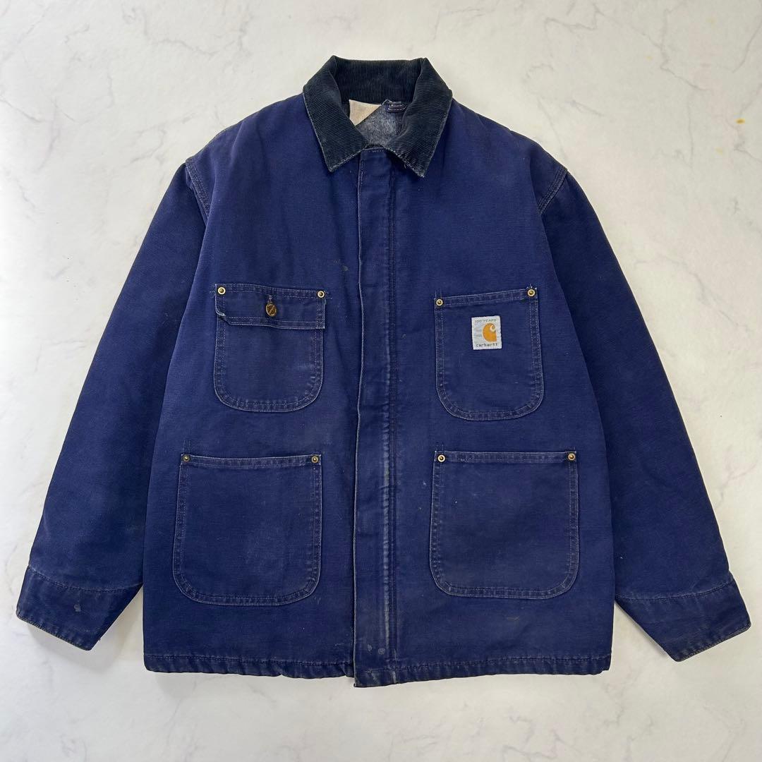 【100周年】80s 星タグ カーハート ミシガンチョアコート ネイビー 40