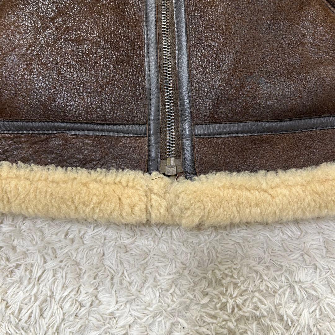 vintage B-3 ムートンジャケット リアルレザー 羊革 M ブラウン