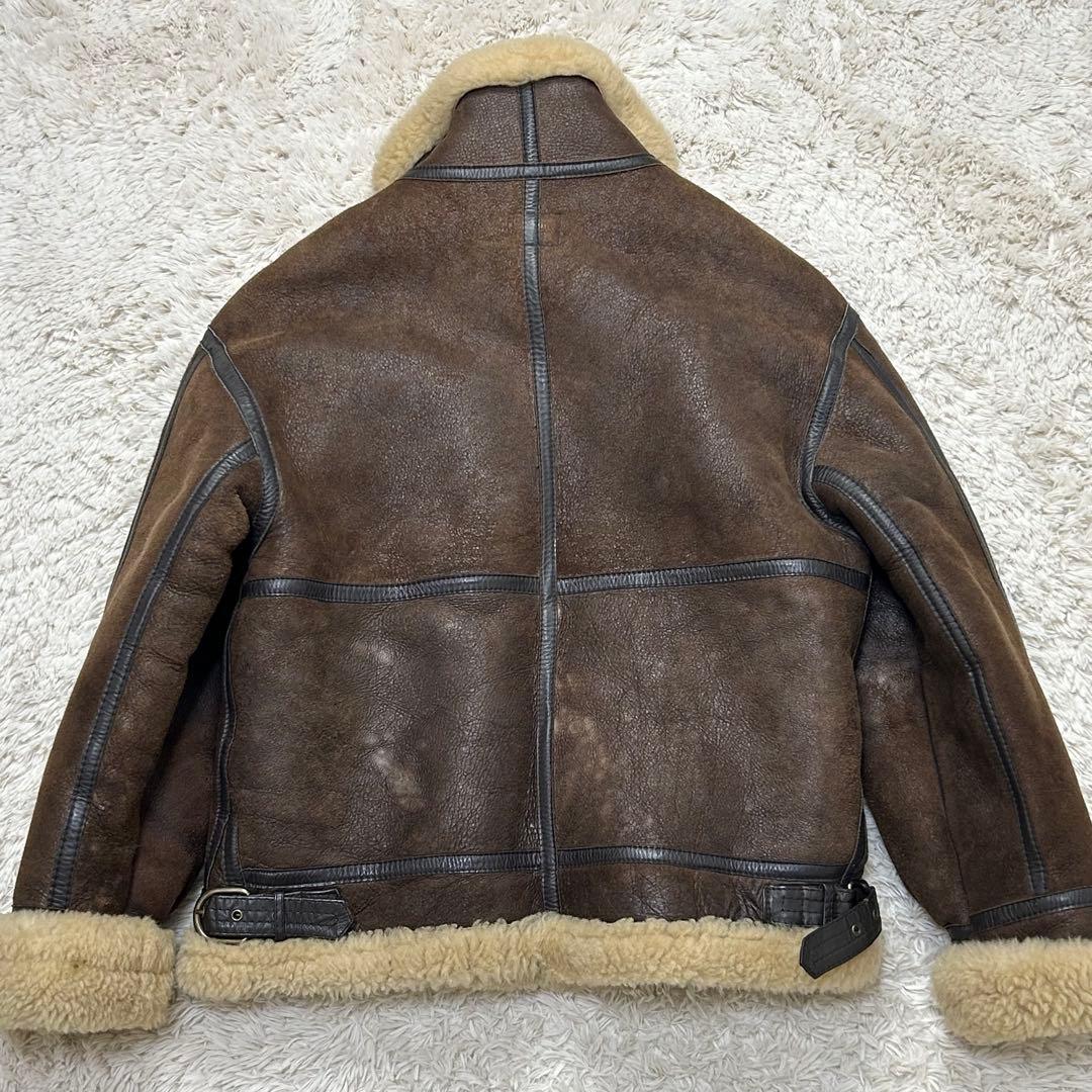 vintage B-3 ムートンジャケット リアルレザー 羊革 M ブラウン