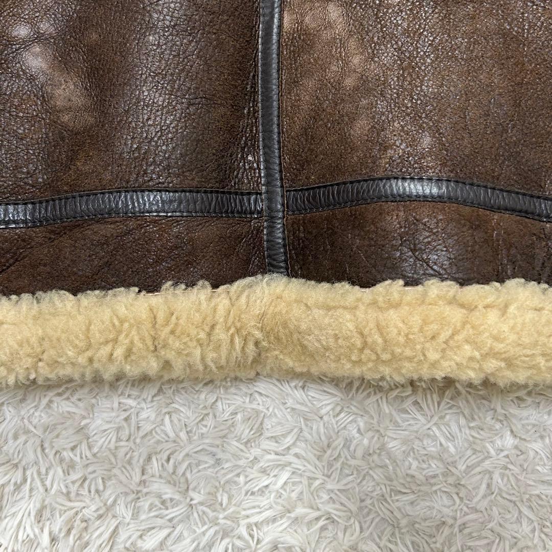 vintage B-3 ムートンジャケット リアルレザー 羊革 M ブラウン