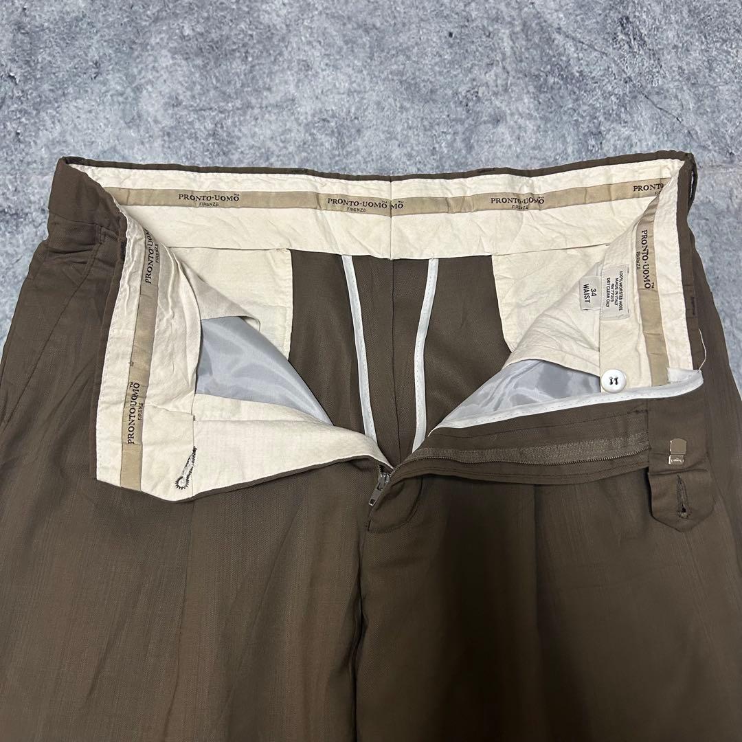 90s ITALY製 PRONTO-UOMO ツータックスラックス ヴィンテージ