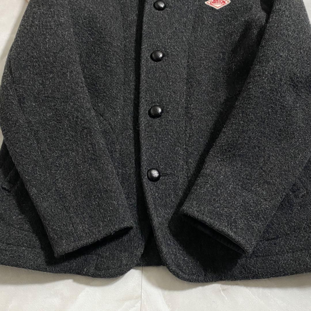 B18162 美品 ダントン ウールモッサシングルコート グレー 38