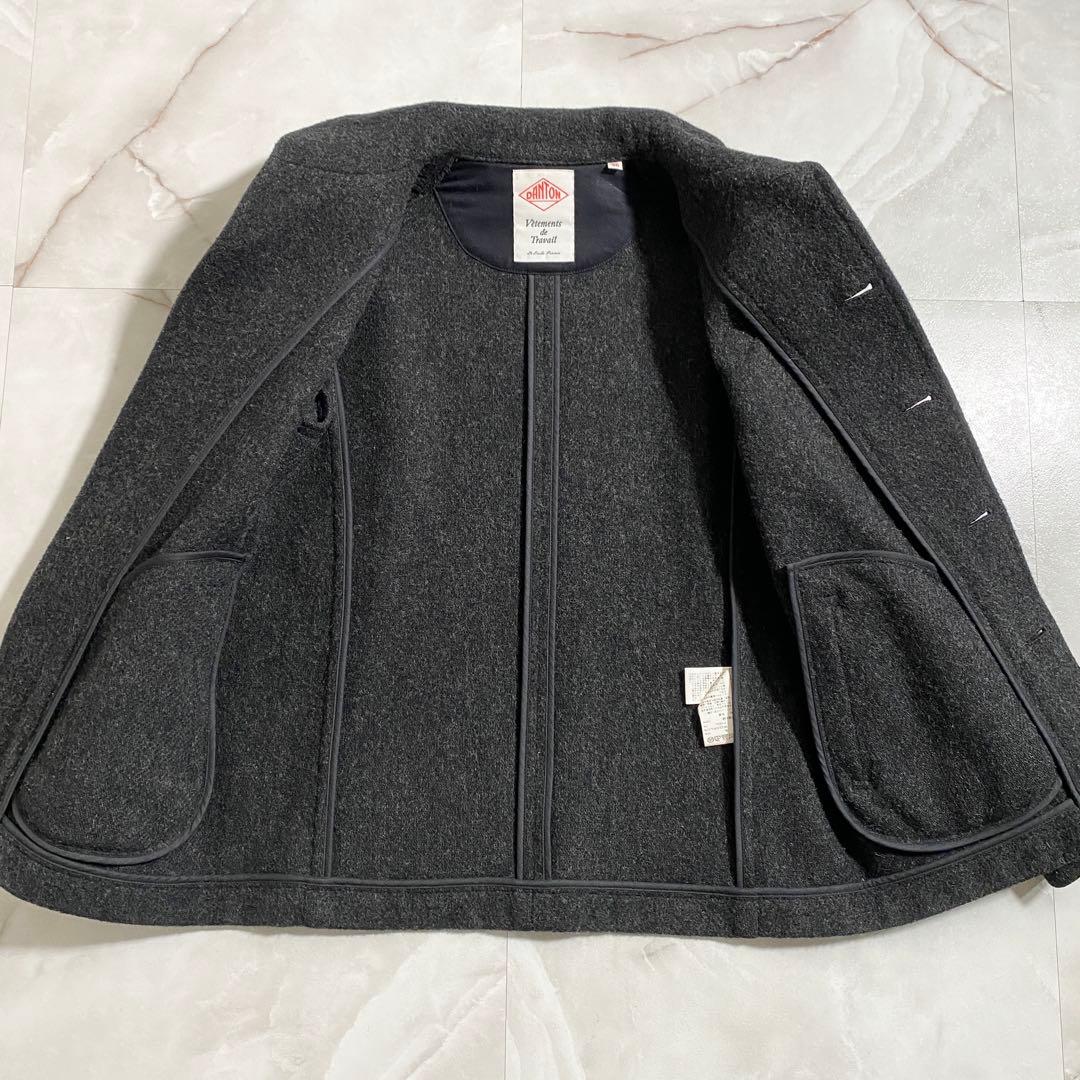 B18162 美品 ダントン ウールモッサシングルコート グレー 38