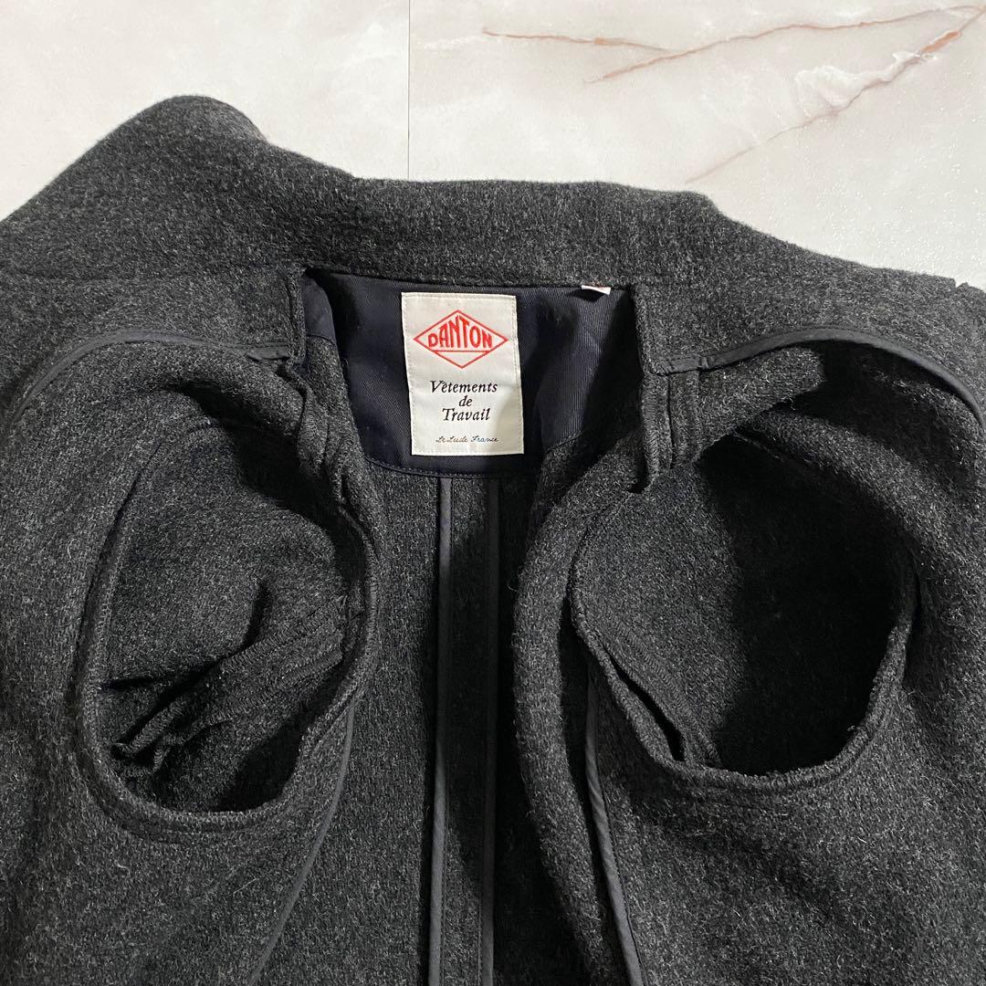 B18162 美品 ダントン ウールモッサシングルコート グレー 38