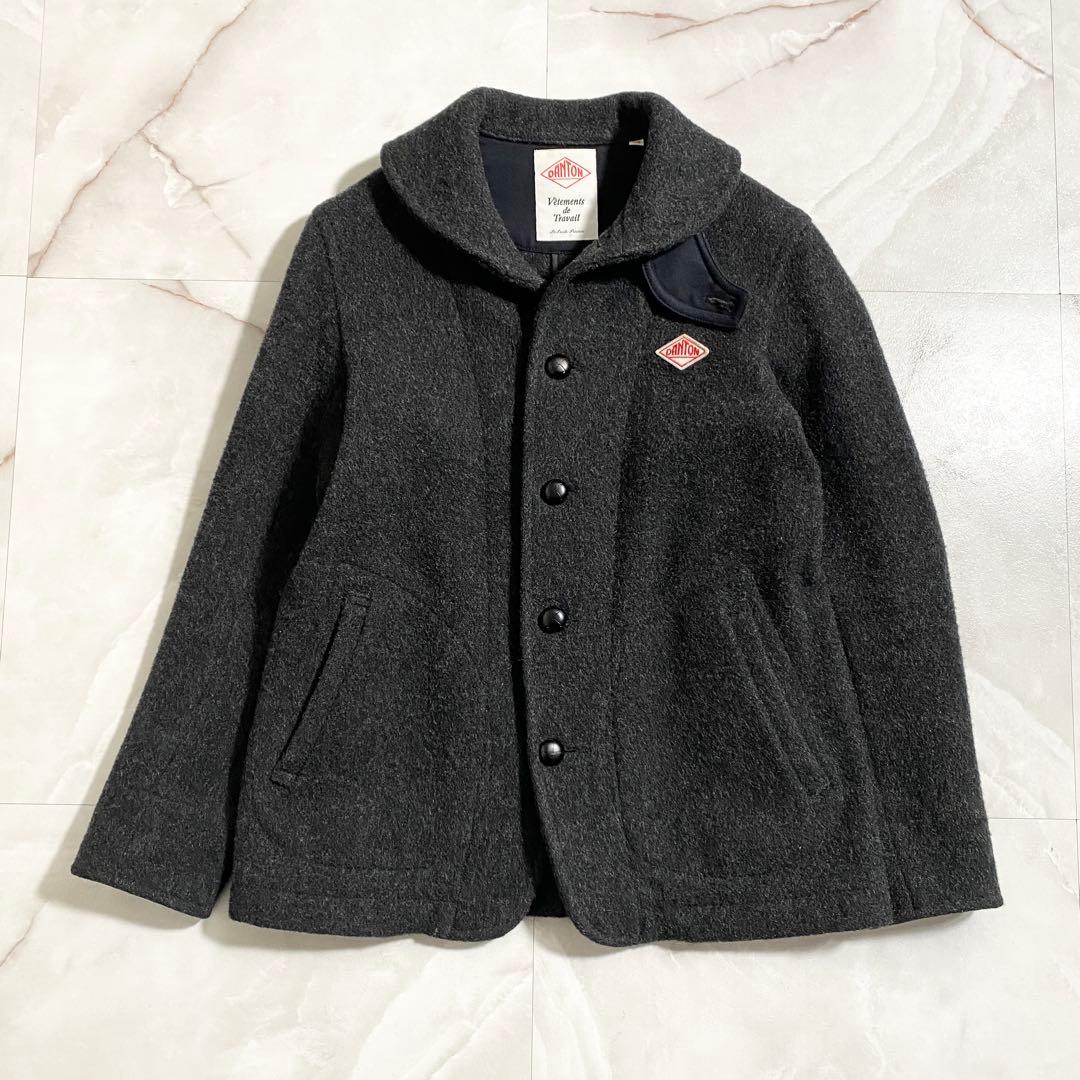 B18162 美品 ダントン ウールモッサシングルコート グレー 38