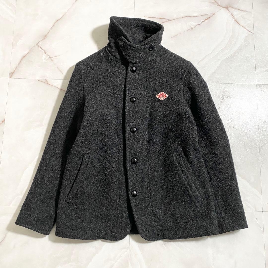 B18162 美品 ダントン ウールモッサシングルコート グレー 38