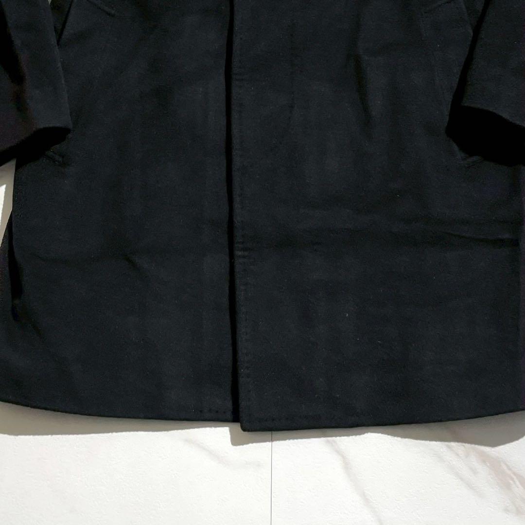 ポールスチュアート 王道 チェスターコート アンゴラ混 ロング丈 ブラック XL