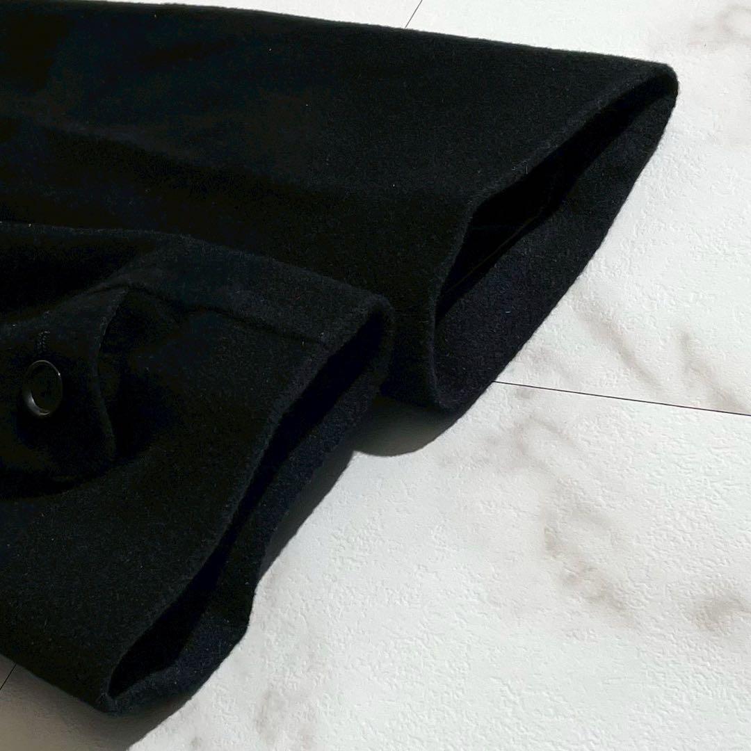 ポールスチュアート 王道 チェスターコート アンゴラ混 ロング丈 ブラック XL