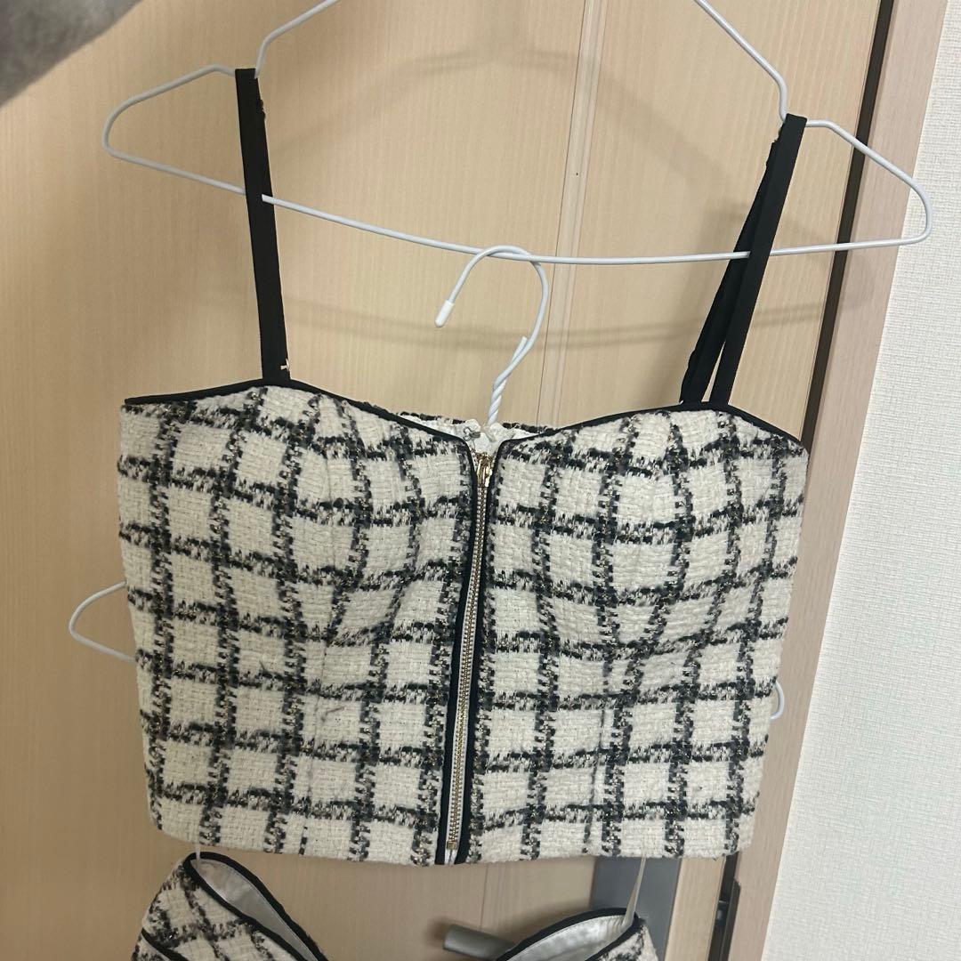 ROSE de FLEURS Glossy チェック柄セットアップドレスS