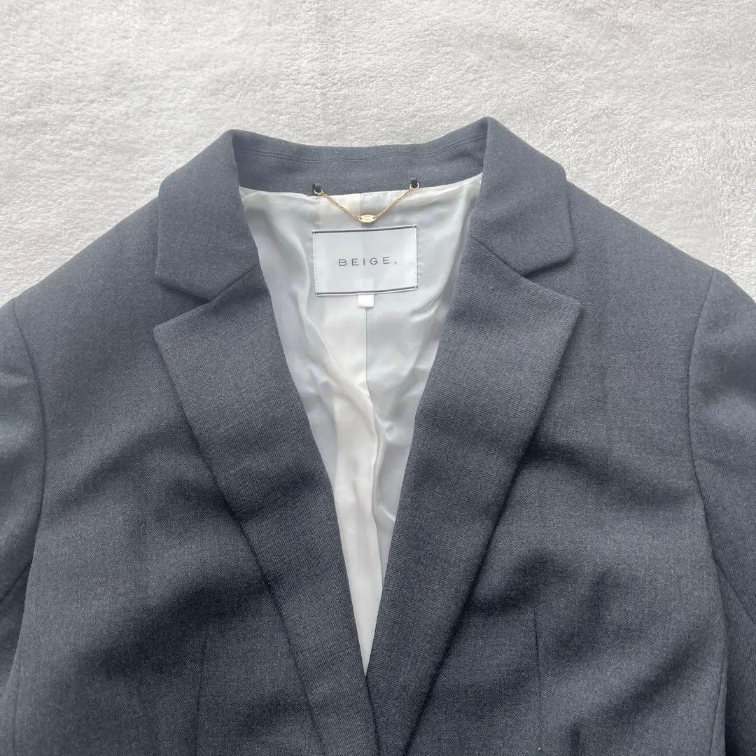 ゆきん様　ベイジ　VILLAZ シングルジャケット 4 ダークグレー エコレザー