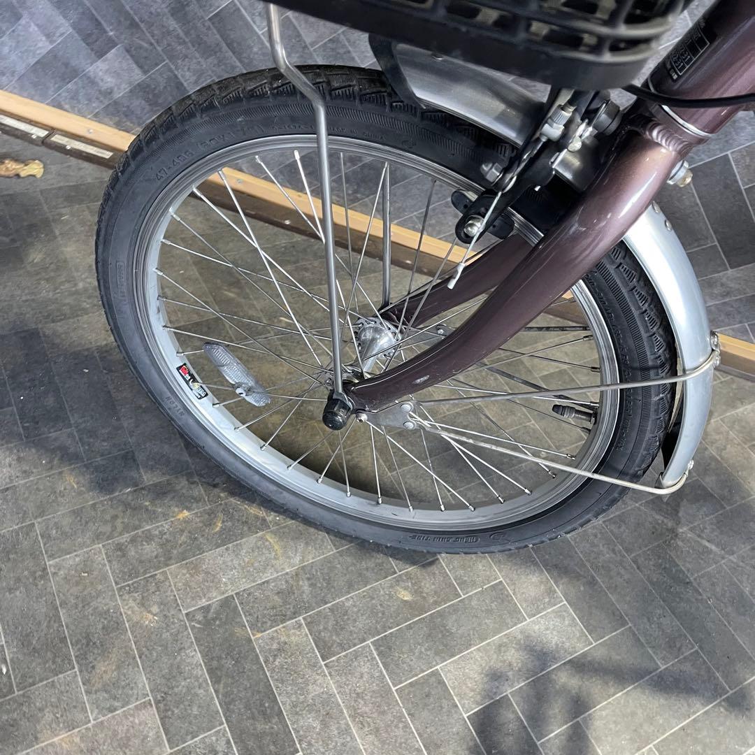 電動アシスト自転車 パープル 前後バスケット付き