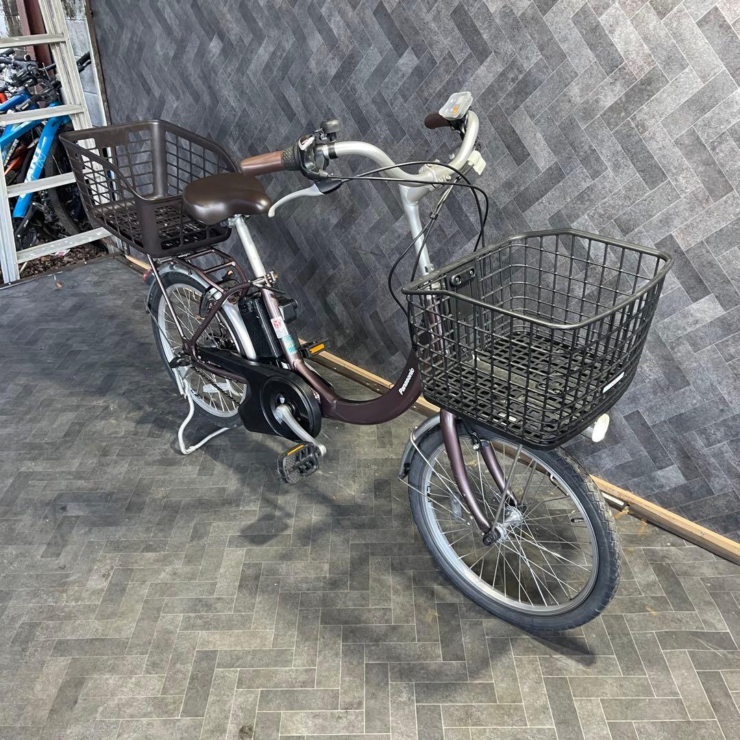 電動アシスト自転車 パープル 前後バスケット付き