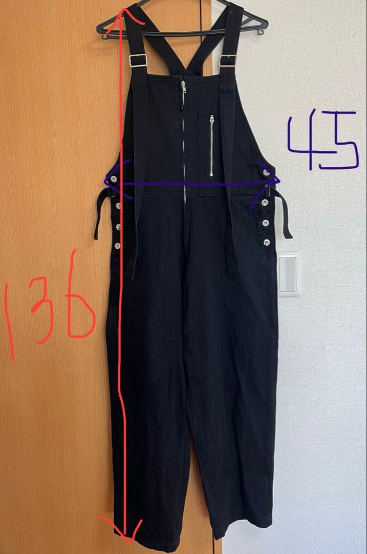 LIMI feu デニムオーバーオール(黒)