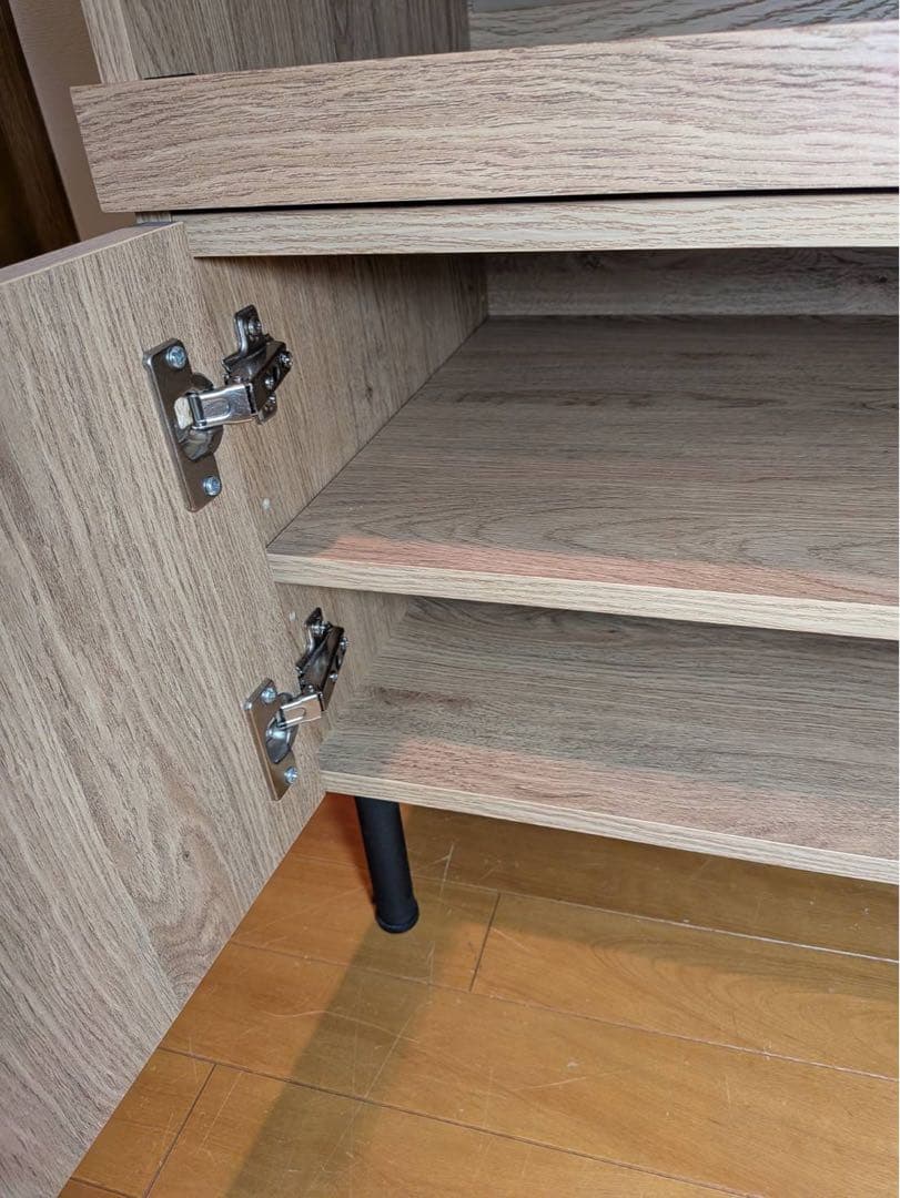 ■送料込■LOWYA ラタン調キッチンカウンター90 棚 収納台