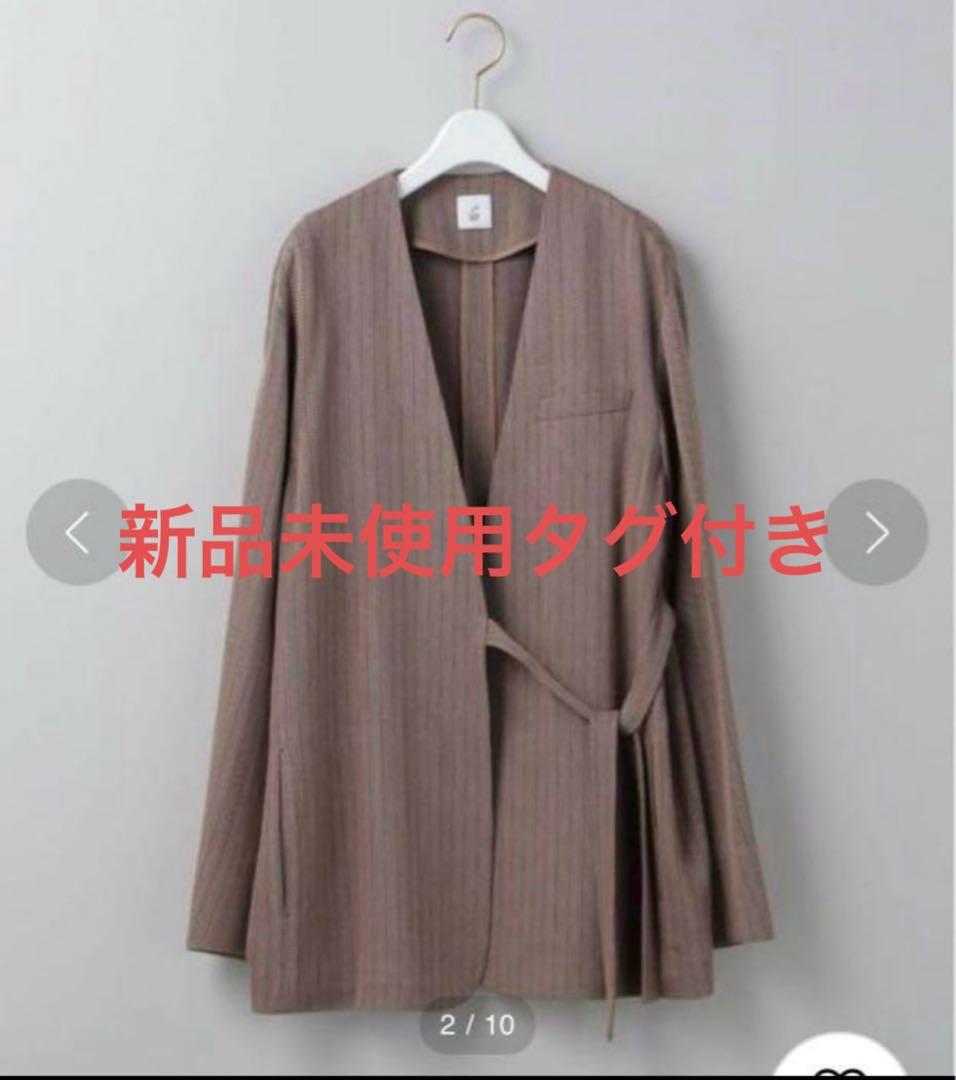 roku 6 ジャケット　ノーカラージャケット　ストライプジャケット