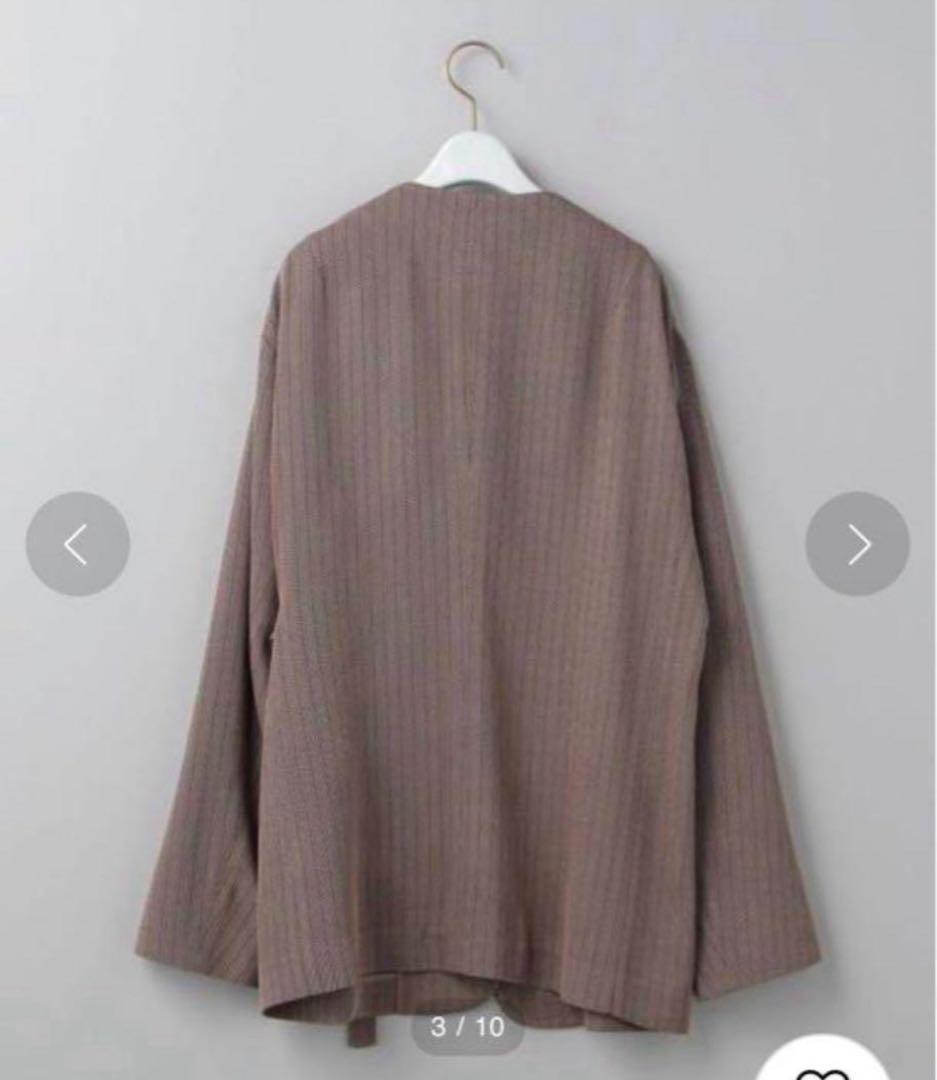 roku 6 ジャケット　ノーカラージャケット　ストライプジャケット