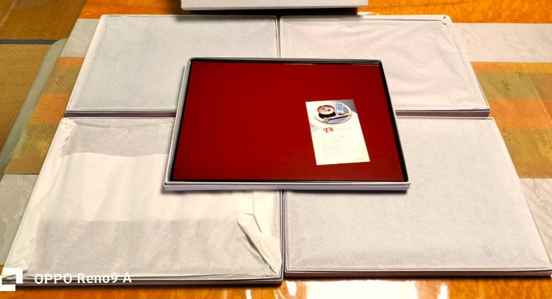 レア！　大きいサイズ　業務用　懐石膳　４２ｃｍ×３０ｃｍ　新品　赤黒両面　茶道具