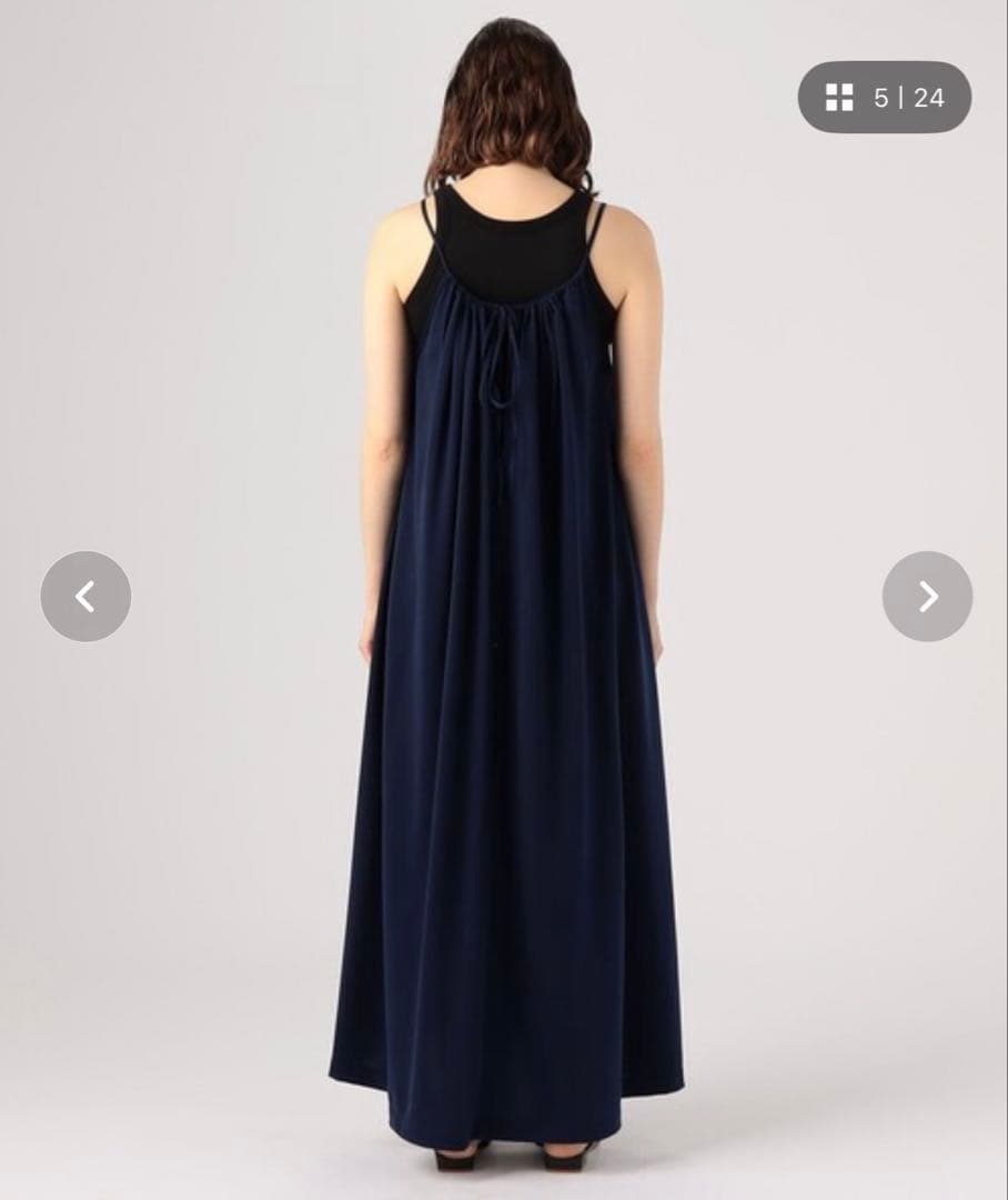 キュプラポリエステルジャージー ギャザーワンピース　美品