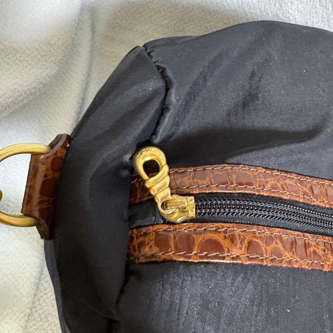 【極美品】バレンシアガ ボストンバッグ 2way ナイロン クロコ 刺繍ロゴ