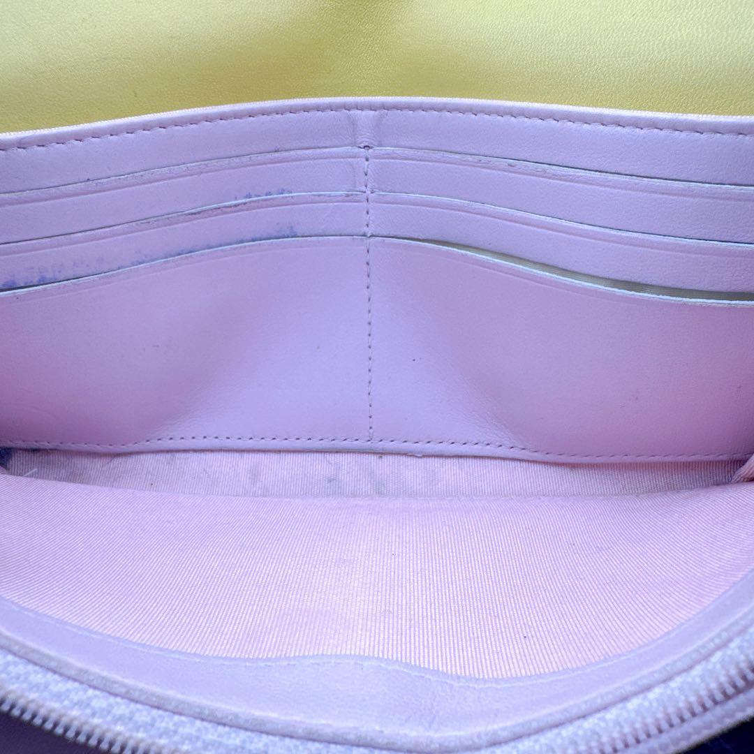 シャネル ロングウォレット 長財布 マトラッセ ターンロック風 イエロー 黄色