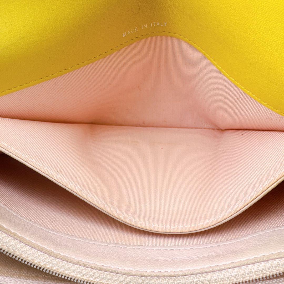 シャネル ロングウォレット 長財布 マトラッセ ターンロック風 イエロー 黄色