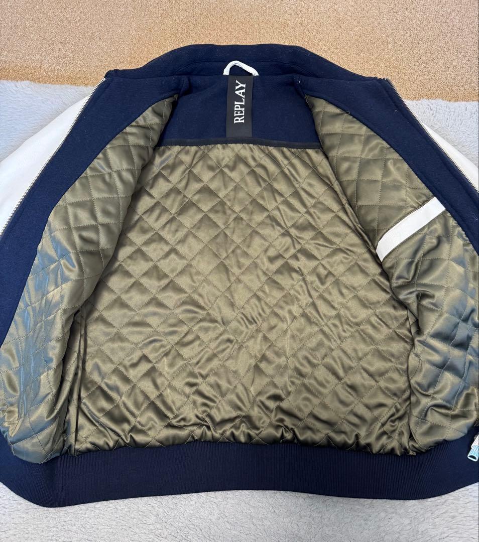 Replay スタジャン ネイビー/ホワイト