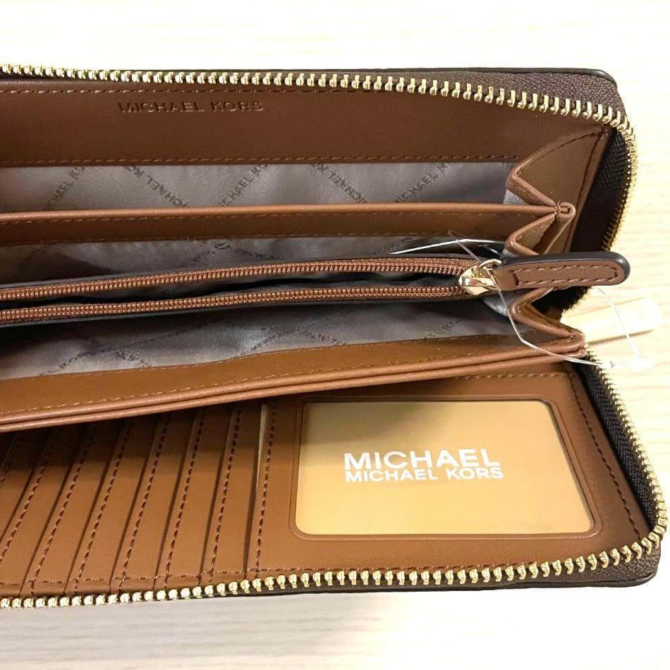 【お値下げ】新品 マイケルコース レザー 長財布 ウォレット ロゴ ブラウン