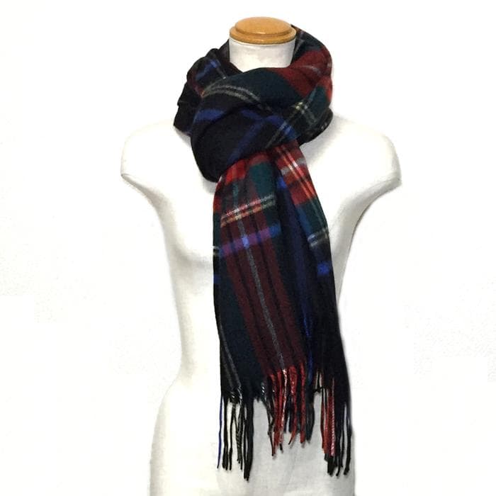 残り僅か大幅値下70㎝×200超大判100%カシミヤストールマフラー新品BK