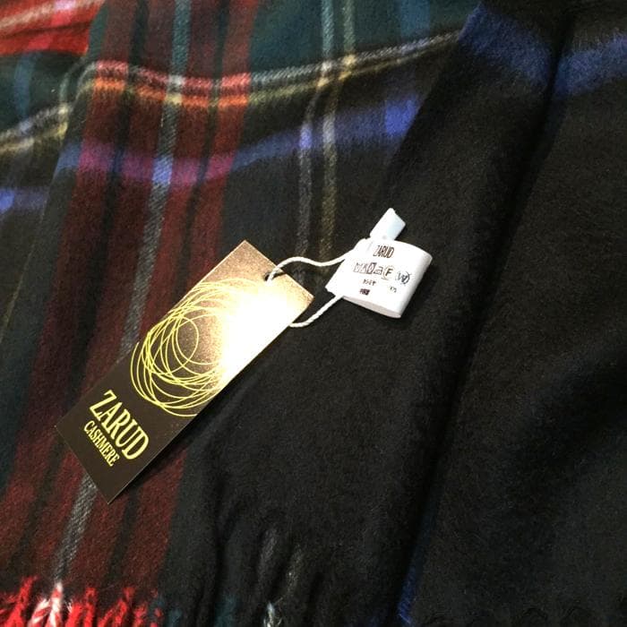 残り僅か大幅値下70㎝×200超大判100%カシミヤストールマフラー新品BK