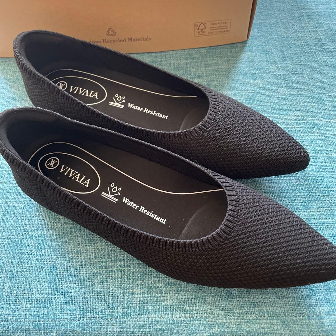 VIVAIA 撥水ニット ブラックフラットシューズ 最終値下げ