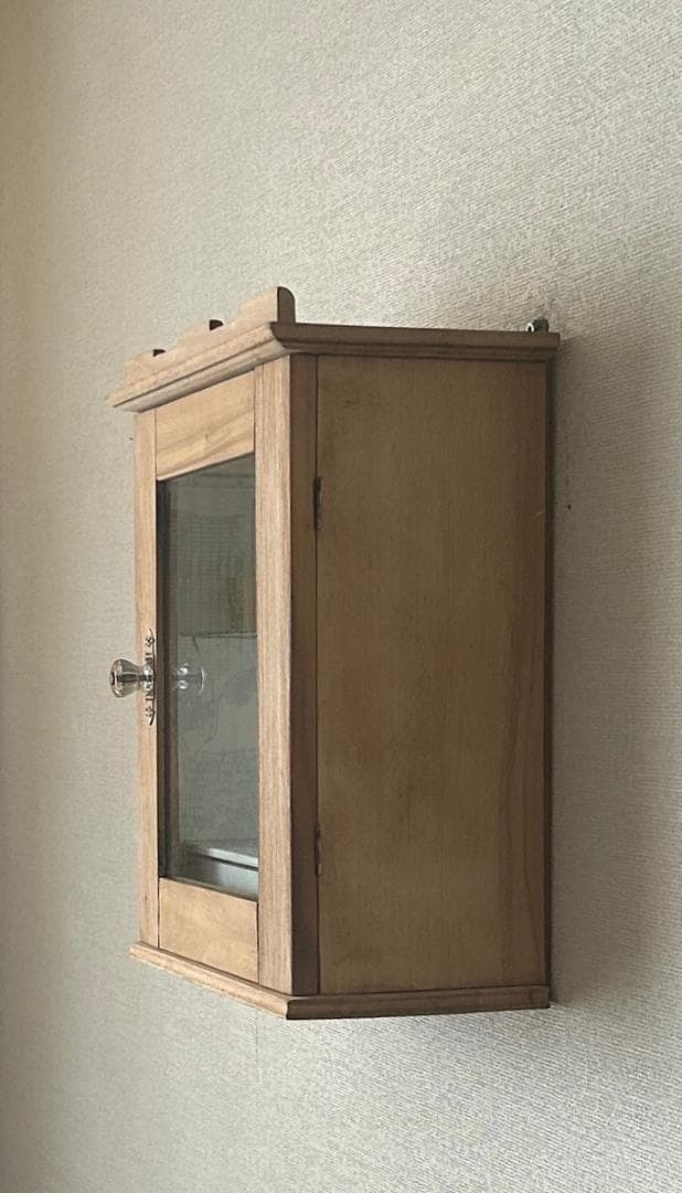 フランスアンティーク　飾り棚　ウォールキャビネット　ガラスケース　ブロカント