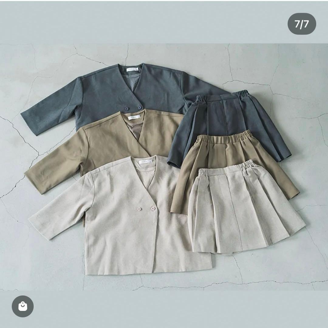 【リジェール】ノーカラージャケットセットアップ 110