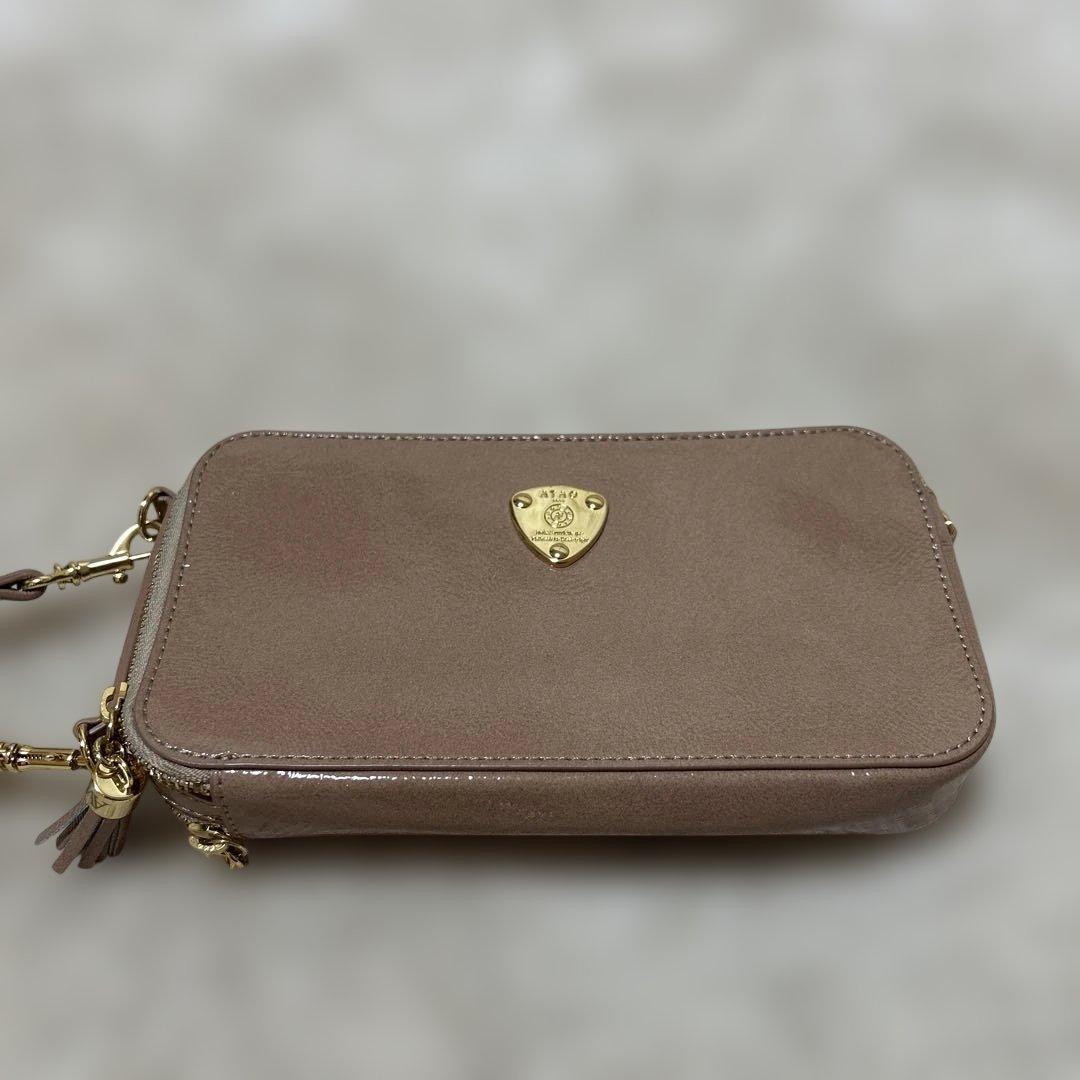 ATAO アタオ アミュレット ローズクォーツ ショルダーウォレット エナメル