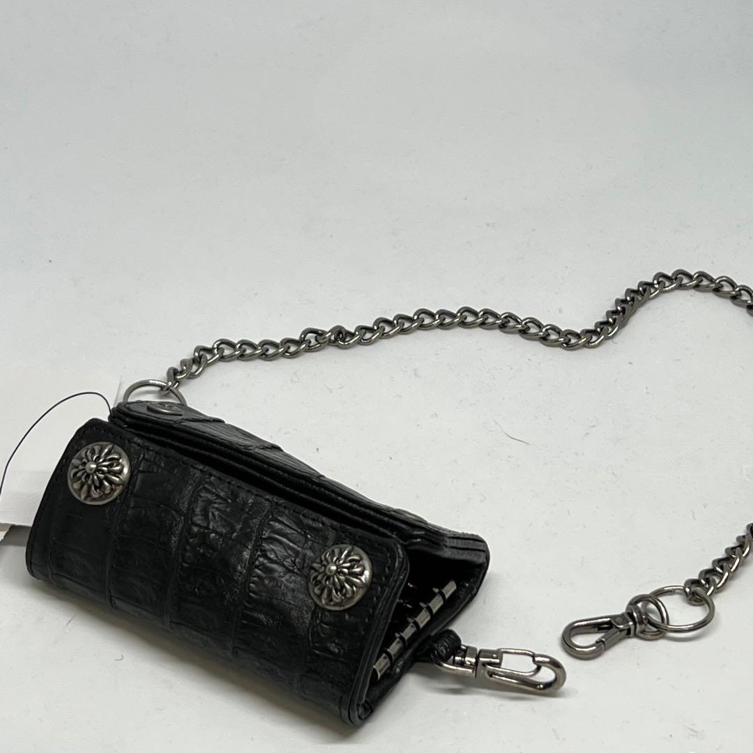 くまぽんさん専用 新品　黒クロコダイルチェーン取り外し付き5連キーケース