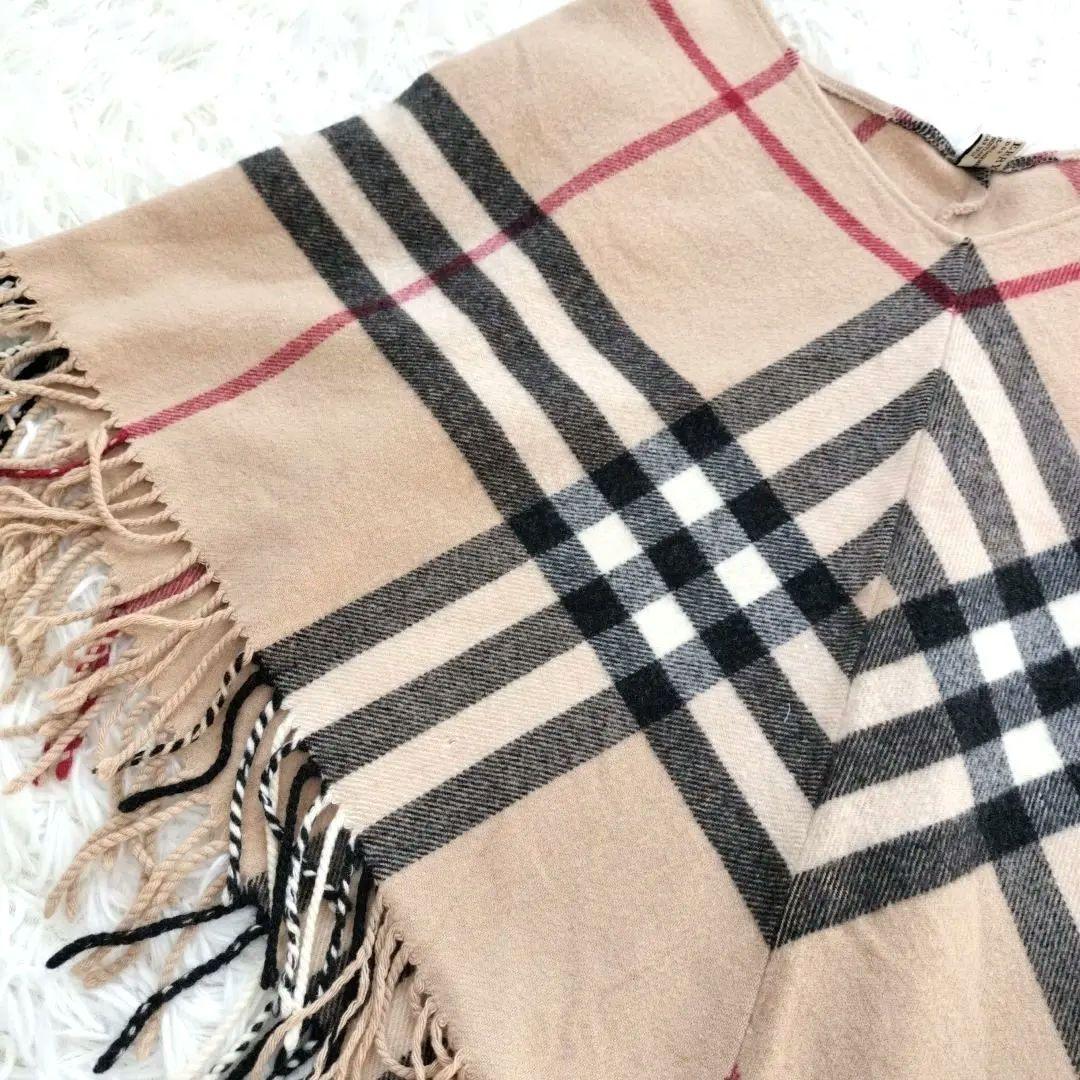【希少】バーバリー バーバリーロンドン ウール カシミヤ ノバチェック ポンチョ