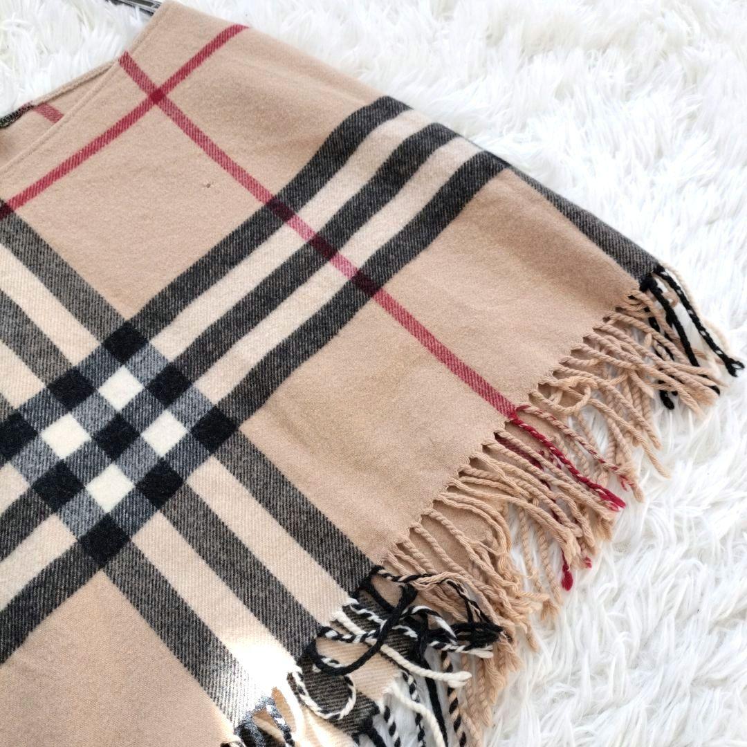 【希少】バーバリー バーバリーロンドン ウール カシミヤ ノバチェック ポンチョ