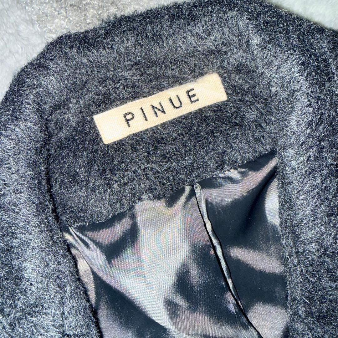 ピヌエ　pinue ビックポケットショートコート　グレー