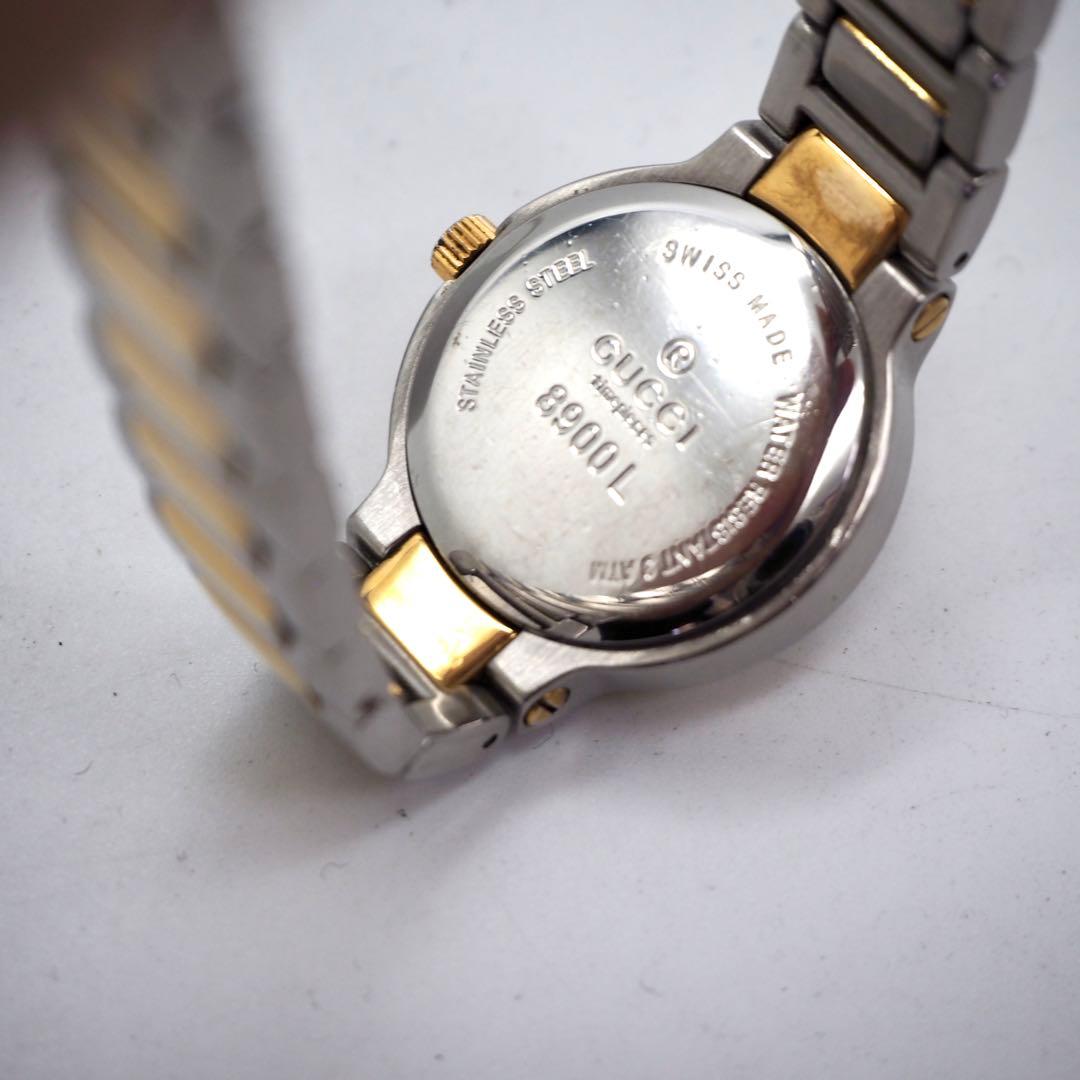 581 稼働 GUCCI レディース 時計 8900L デイト　シルバー　コンビ