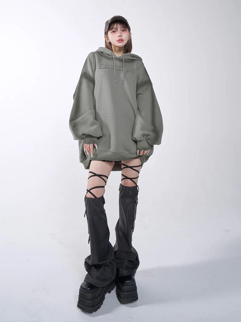 Darich スプレーレースアップフーディー FREE KHAカーキ