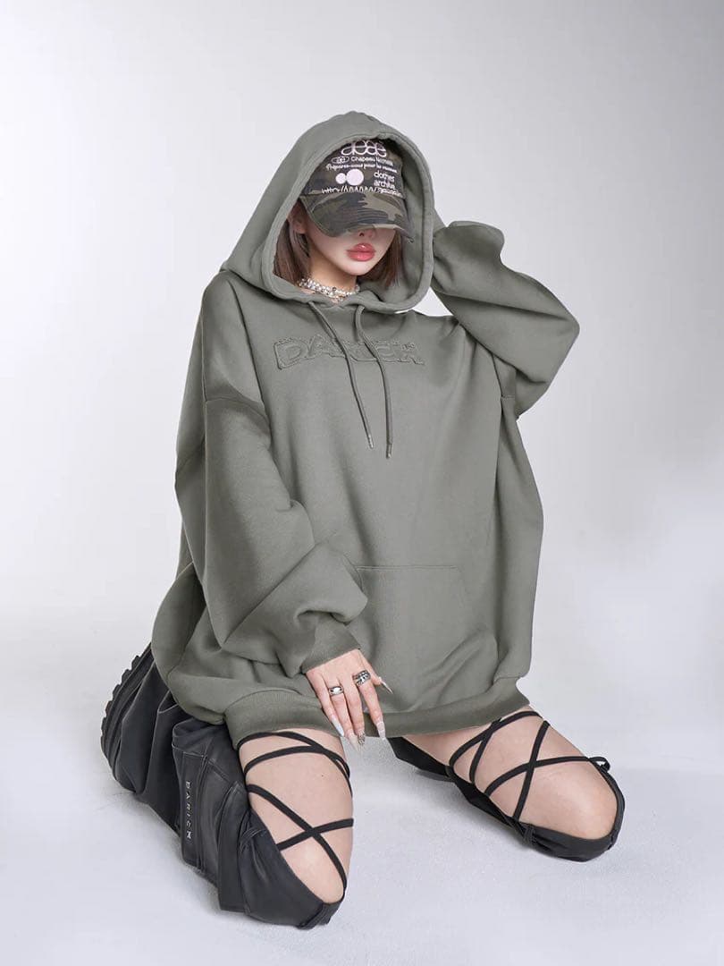 Darich スプレーレースアップフーディー FREE KHAカーキ