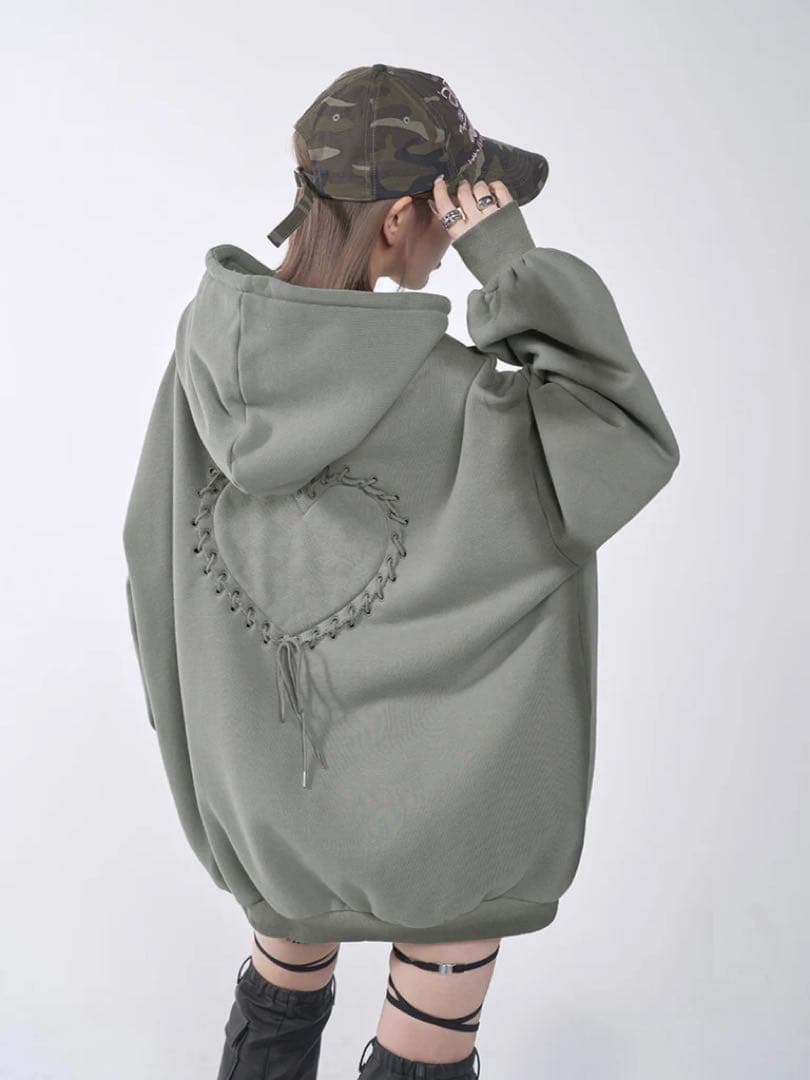 Darich スプレーレースアップフーディー FREE KHAカーキ