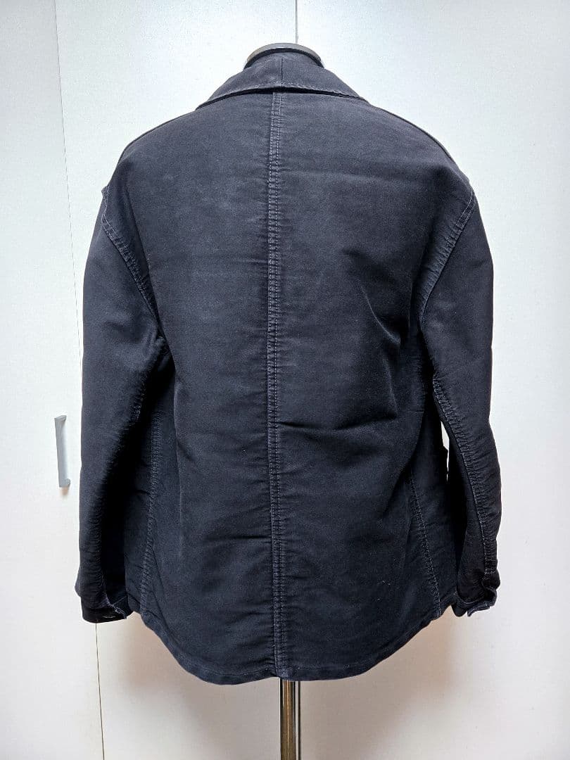 ヴィンテージ LE POPULAIRE ブラックモールスキン ワーク ジャケット