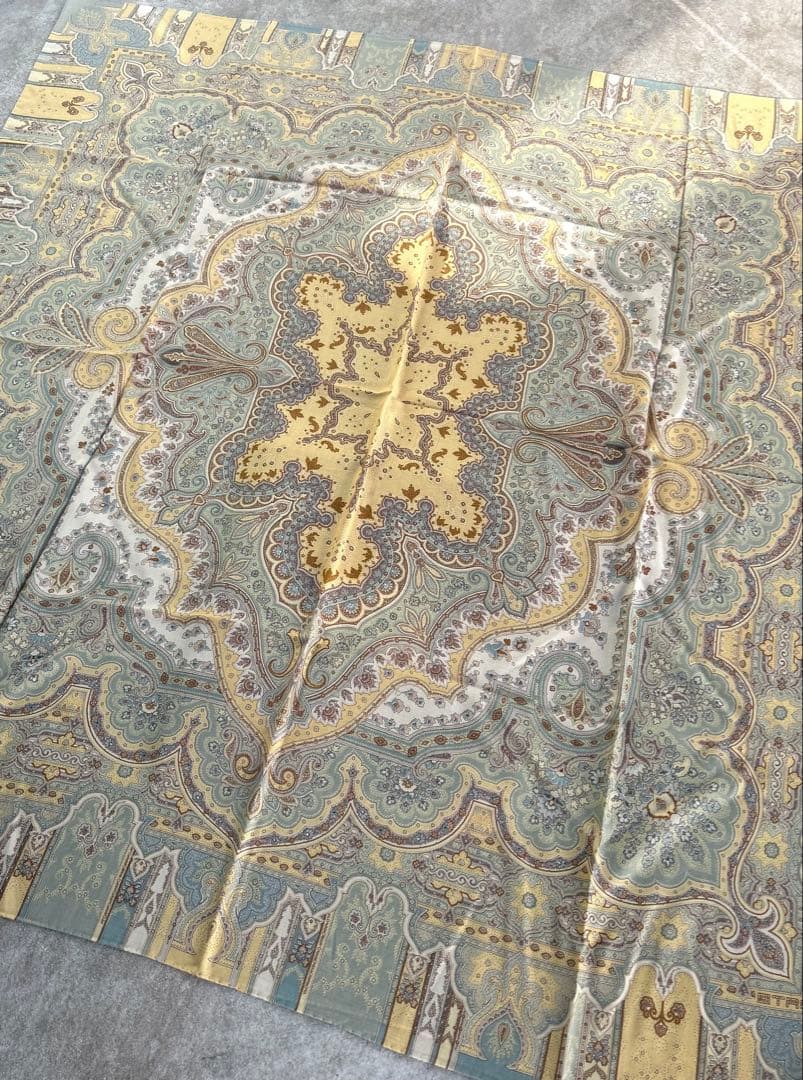 【美品】ETRO／エトロ シルク 大判ストール ・ショール　大判サイズ133cm