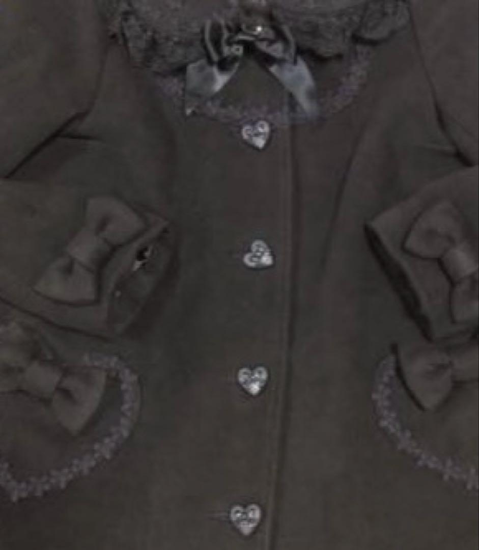 BABY　ねこみみ付きくまくみゃショートコート　黒